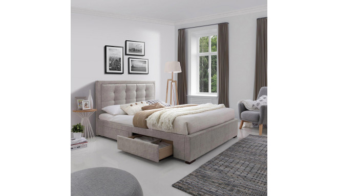 Bed DUKE with mattress HARMONY DUO 160x200cm, beige