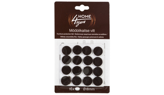 Furniture protective felt pads D18mm, 16pcs, black