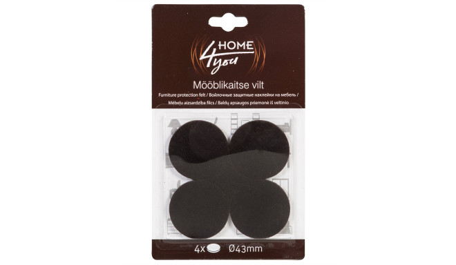 Mööblikaitse vilt D43mm x 4tk, must