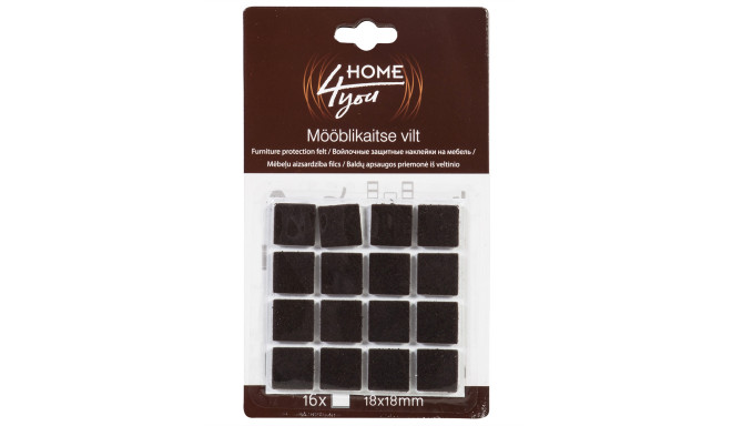 Mööblikaitse vilt 18x18mm x 16tk, must