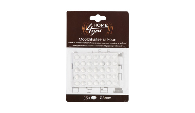 Furniture protective silicon spots D8mm, 35pcs