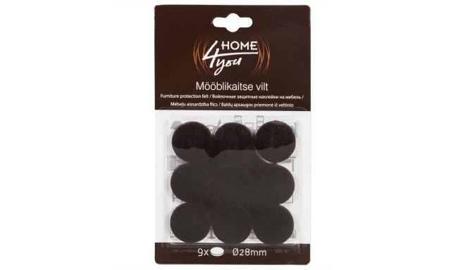 Mööblikaitse vilt D28mm x 9tk, must