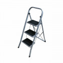 3-step folding ladder EDM Grey Steel (47 x 71 x 105 cm)