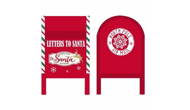 Letterbox DKD Home Decor White Red Metal 29 x 24 x 52 cm