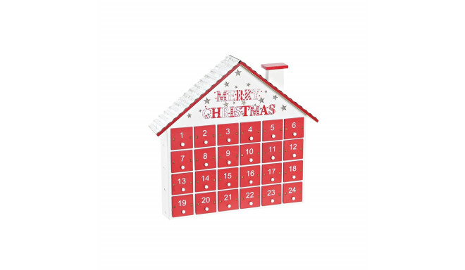Adventes kalendārs DKD Home Decor LED Licht Ar kastēm Māja Koks MDF (30 x 7 x 27 cm)