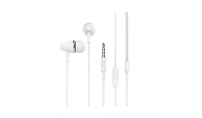 HOCO wire earphones Jack 3,5 mm with microphone M34 white