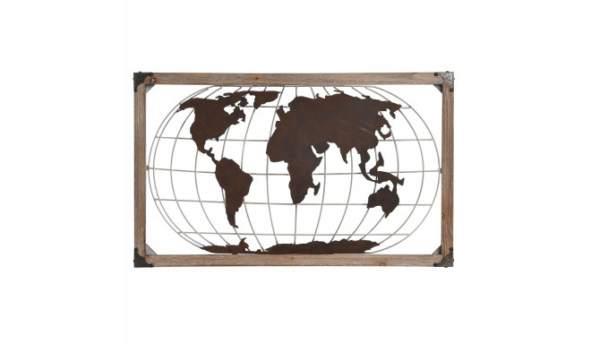 Декоративная фигура DKD Home Decor Натуральный Металл Медь Сосна Карта Мира (75 x 6 x 46 cm)