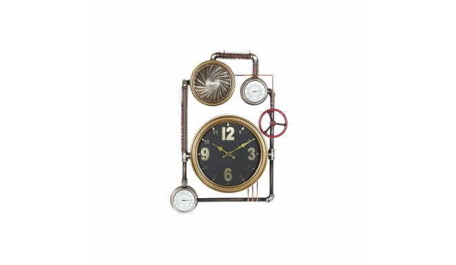 Wall Clock DKD Home Decor Valves Crystal Golden Iron (50,5 x 12 x 73 cm)