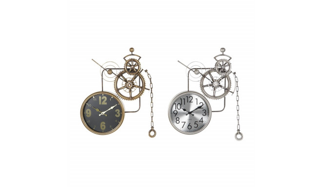 Wall Clock DKD Home Decor Gears Crystal Iron 50 x 7 x 62 cm (2 Units)