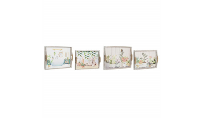 Paplāšu Komplekts DKD Home Decor 40 x 30 x 6 cm Koks MDF (2 gb.)