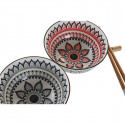 Sushi Set DKD Home Decor Multicolour Bamboo Mandala Stoneware Oriental (6 Pieces)