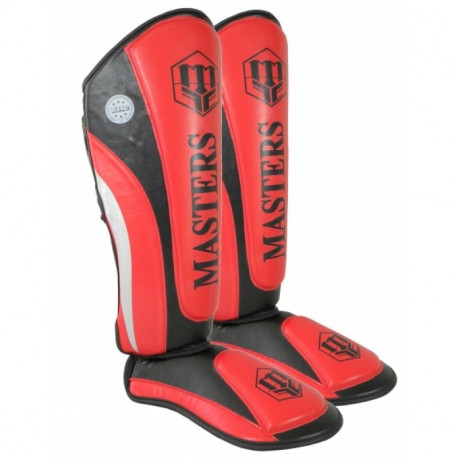 Masters NS-PU-FT (WAKO APPROVED) 119111-02M shin guards (czerwony+S)