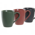 4 Piece Mug Set DKD Home Decor Pink Green Dark grey Stoneware (300 ml)