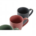 4 Piece Mug Set DKD Home Decor Natural Pink White Green Dark grey Stoneware (160 ml)