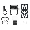 Bike holder GUB P10 Aluminium black for mobile phone + silicone bandage