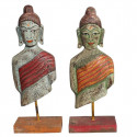 Dekoratīvās figūriņas DKD Home Decor Buda Dzelzs Mango koks Austrumniecisks (18 x 9 x 47 cm) (2 gb.)