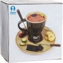 DKD Home chocolate fondue set, brown