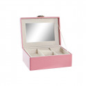 Jewelry box DKD Home Decor Pink PU MDF Wood (23 x 17 x 10 cm)