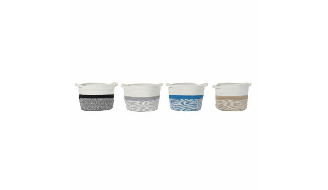 Korv DKD Home Decor Sinine Must Beež Hall 25 x 25 x 20 cm (4 Tükid, osad)