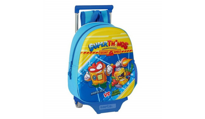 3D School Bag with Wheels SuperThings Light Blue