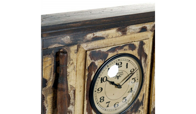 Wall Clock DKD Home Decor London Teak (81 x 15 x 37 cm)