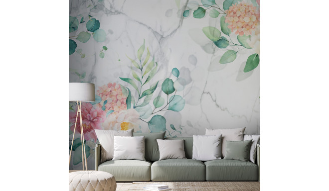 Fototapeet - Flowery Marble - 450x315