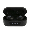Bluetooth Earphones Stereo TWS GUESS Digital BT5 Classic with docking station / black (GUTWST31EK)