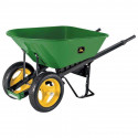 Kaherattaline aiakäru metallist kastiga ja käepidemetega, täiskummist rattad, 120L John Deere® (3 tk