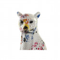 Dekoratīvās figūriņas DKD Home Decor Balts Leoparda Sveķi Daudzkrāsains Moderns (16 x 8 x 25 cm)
