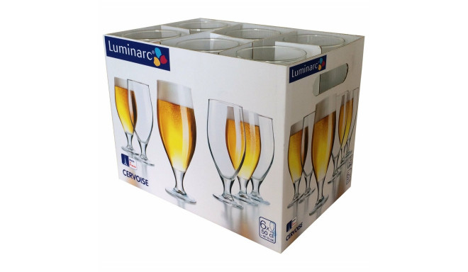 Beer Glass Luminarc Spirit Bar Transparent Glass 500 ml 6 Units (Pack 6x)