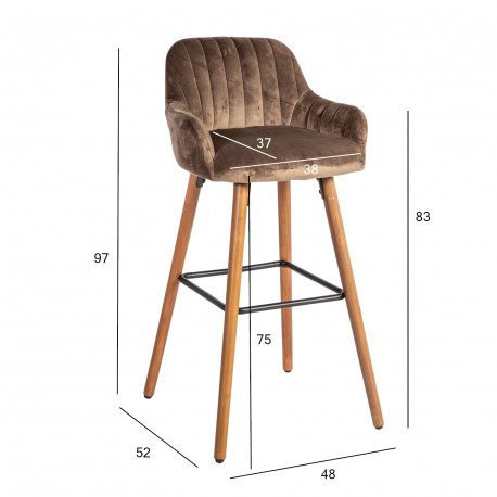 Baaritool ARIEL 48x52xH97cm, pruun