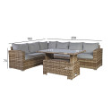 Garden furniture set ZURICH table, corner sofa