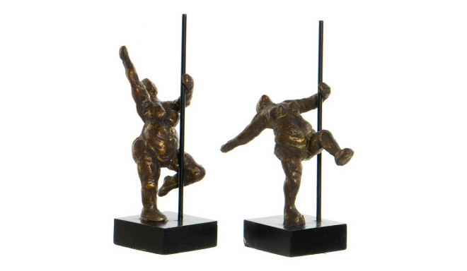 Decorative Figure DKD Home Decor 20 x 10 x 31 cm Golden Aluminium Mango wood Ballet Dancer Modern