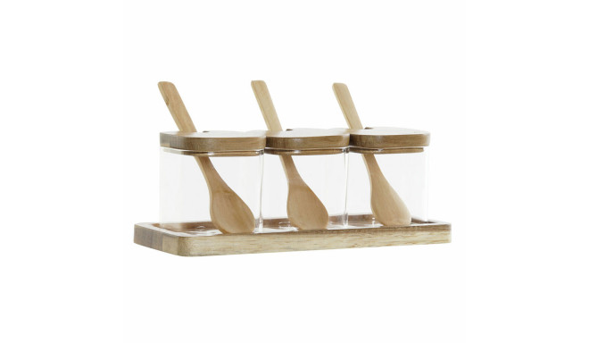 3 toru DKD Home Decor Mitmevärviline Läbipaistev Naturaalne 150 ml 20,5 x 8 x 1,5 cm