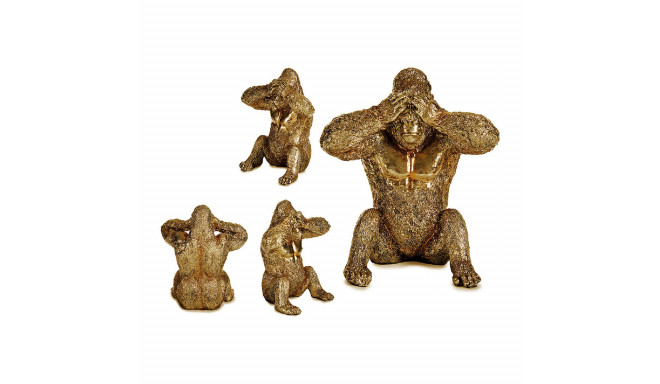 Decorative Figure Gorilla 9 x 18 x 17 cm Golden