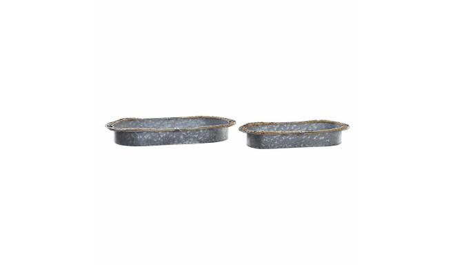 Centerpiece DKD Home Decor Grey Brown Iron Fibre (51 x 26 x 7 cm)