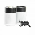 Bath Set DKD Home Decor Black Metal Aluminium White Resin Marble Modern (7,2 x 7,2 x 16,4 cm)