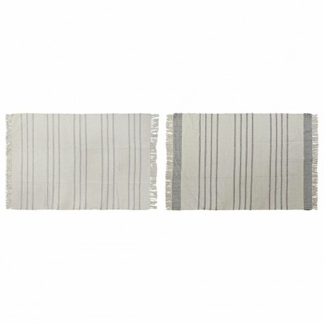 Vaip DKD Home Decor 120 x 180 x 0,75 cm Hall Polüester Valge Narmad Boho (2 Ühikut)