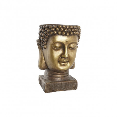 Lillepott DKD Home Decor Klaaskiud Kuldne Buddha Idamaine (25 x 25 x 36 cm)