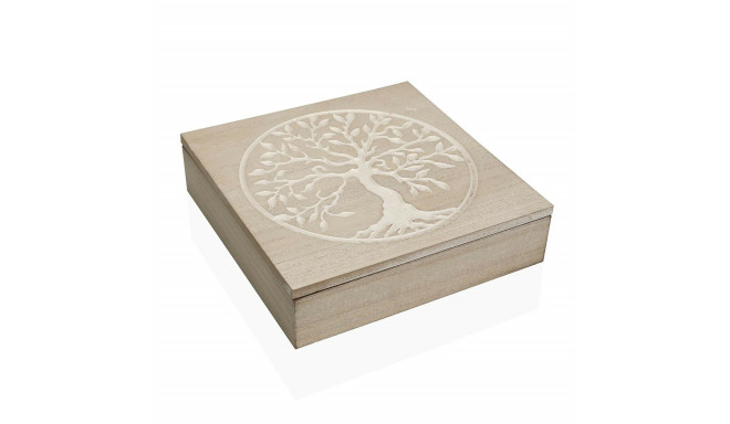 Decorative box Versa Tree Wood 24 x 6 x 24 cm