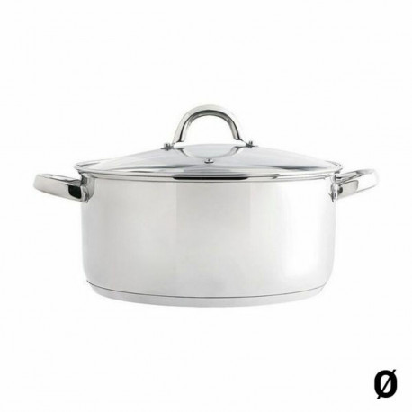 Casserole with glass lid Quid Ottawa Stainless steel - 28 cm