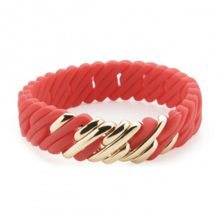 Ladies'Bracelet TheRubz 02-100-418 Red Silicone Stainless steel Golden Steel/Silicone (15 mm x 18 cm