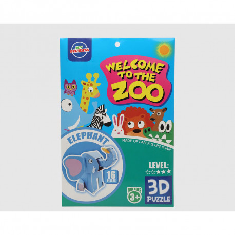3D Puzle Zoo Zilonis 27 x 18 cm 16 Daudzums