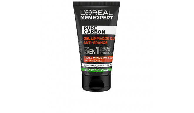 L'ORÉAL PARIS MEN EXPERT pure charcoal gel limpiador antigranos 3 en 1 100 ml