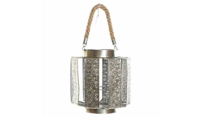 Candle Holder DKD Home Decor 21 x 21 x 23 cm Silver Metal Rope Arab