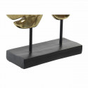 Decorative Figure DKD Home Decor Black Golden Metal Resin Leaf of a plant (25,5 x 6 x 34 cm)