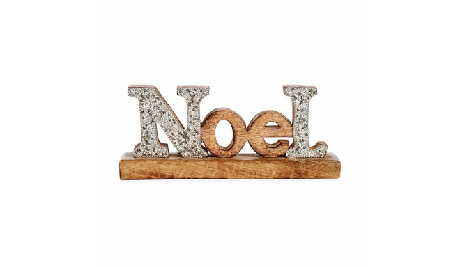 Декоративная фигура Noel Пурпурин 6,5 x 10 x 25 cm Серебристый Деревянный