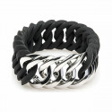 Bracelet TheRubz 100174 Black Silicone Stainless steel Silver Steel/Silicone