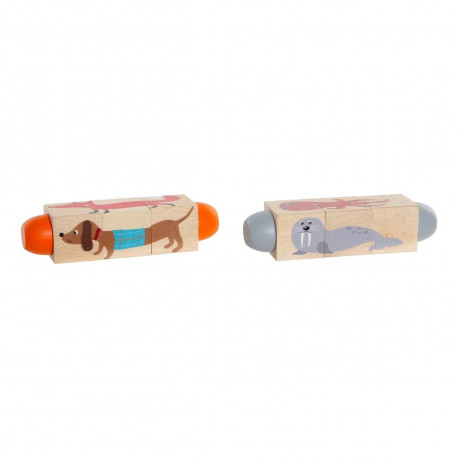 Child's Wooden Puzzle DKD Home Decor (2 pcs)
