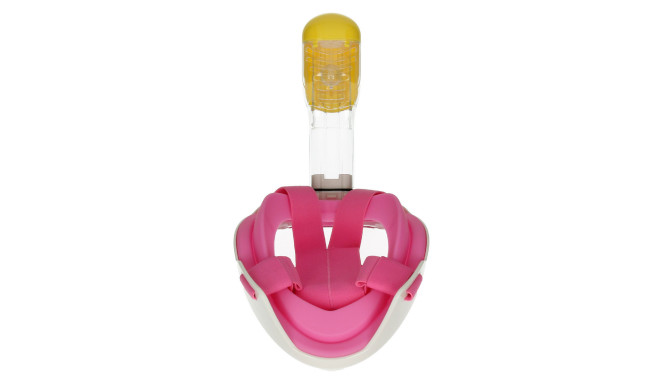 Caruba Full Face Snorkel Masker Dual Air Afneembaar + Action Cam Mount (Roze L / XL)